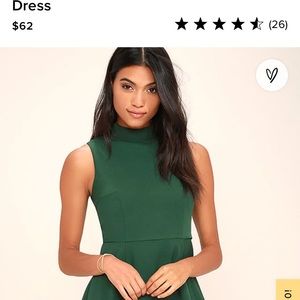 Lulus Make Your Pointe Dark Green MIDI dress